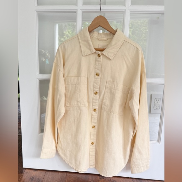 Thread & Supply Tops - Thread & Supply Cream Lightweight Shirt Jacket women size L